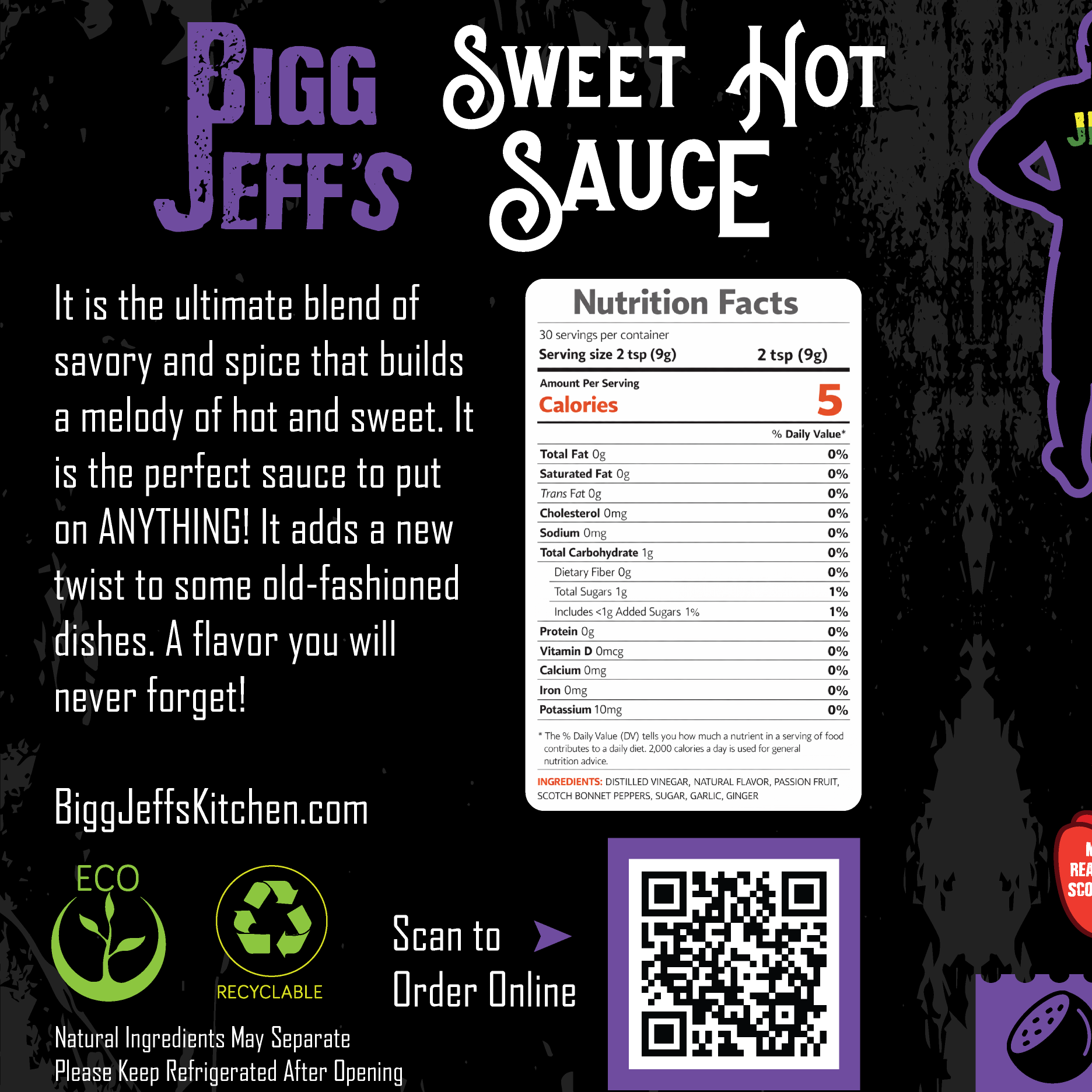 Passion fruit 🫐 Sweet Hot Sauce